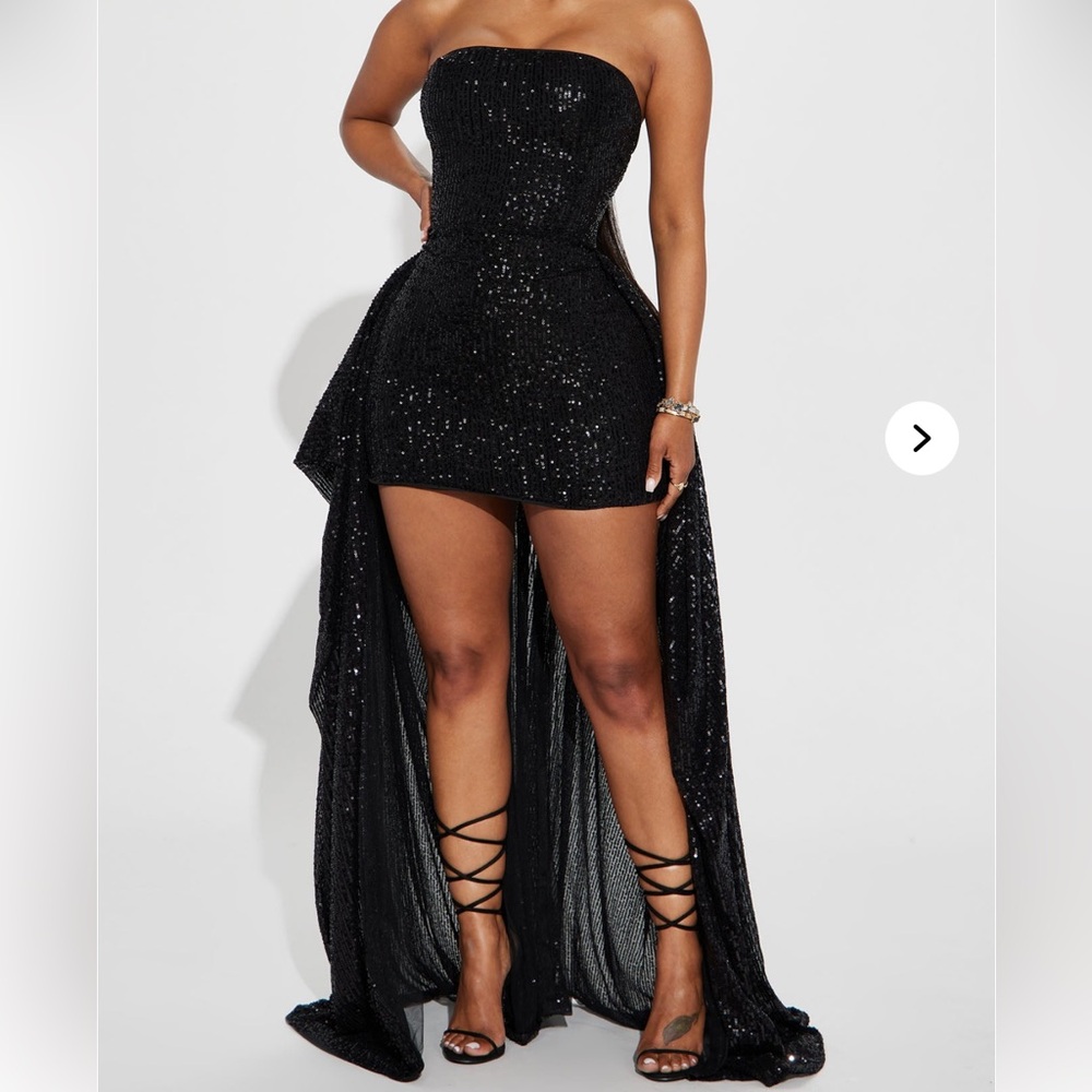 Carlie Sequin Gown - Black